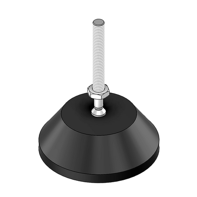 30-M8D80-1 MODULAR SOLUTIONS PLASTIC FOOT 80MM PAD, M8 STEM W/ JAM NUT